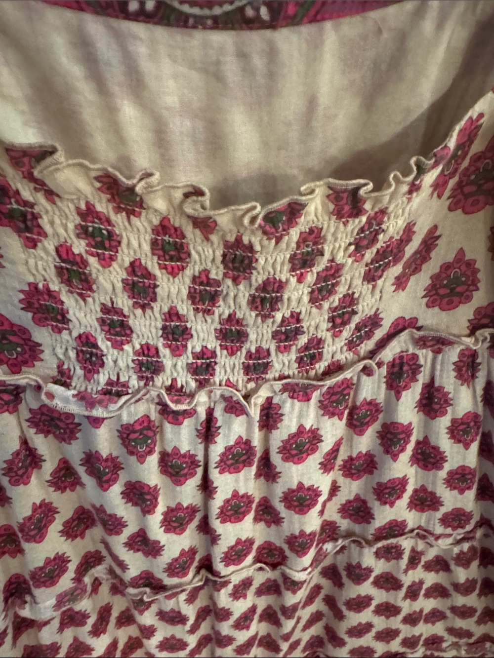 Juicy Couture Cream and Pink Printed Tiered Maxi Skirt - Picture 3 of 7